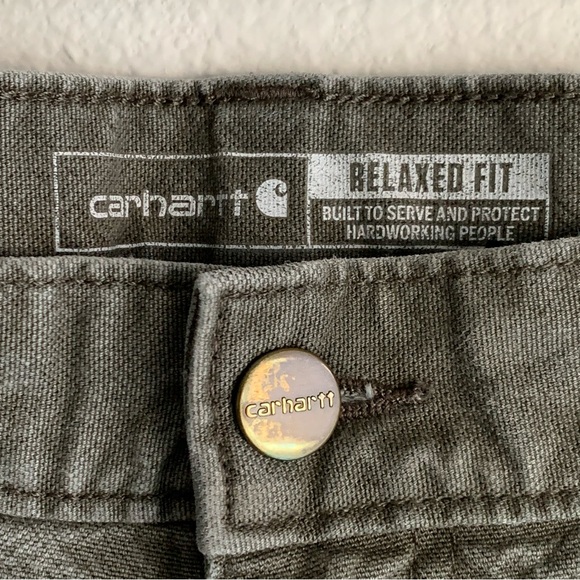 Carhartt Mens Relaxed Fit Utility Work Canvas Pants in Desert - Picture 4 of 12